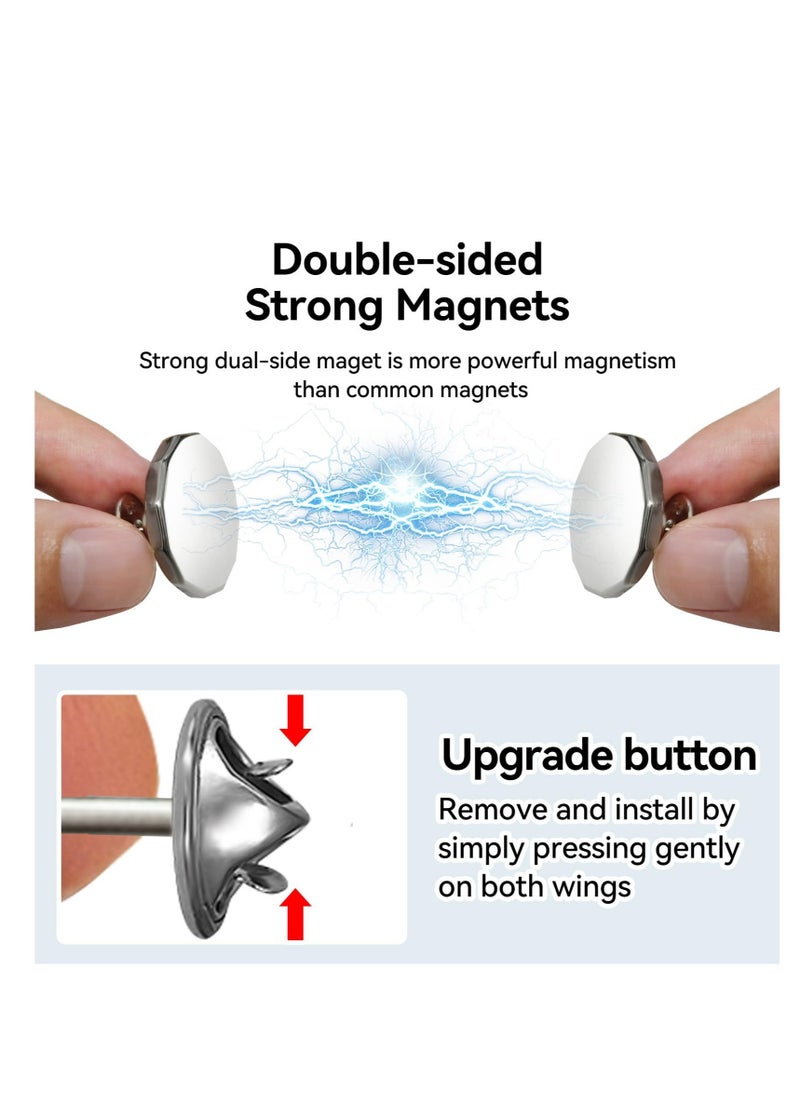 Excefore - 20 Pairs Curtain Magnets Closure, Magnetic Shower Curtain Weights, Curtain Weights Magnets with Back Tack, Prevent Curtain Liner from Blowing Around, Work for Drapery, Flag, Tablecloth - Image 1