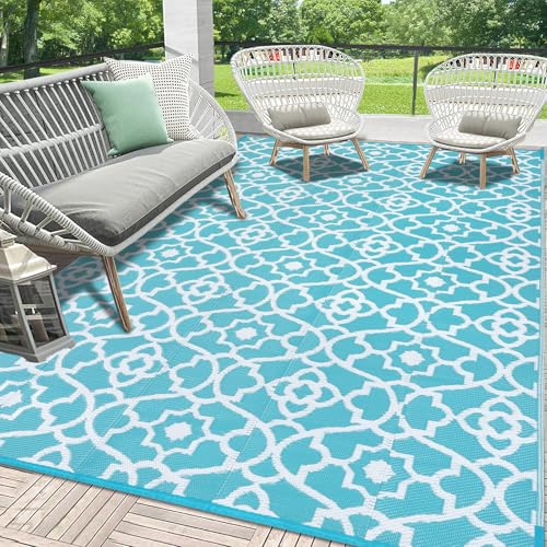 HEBE Outdoor Rug Waterproof 6x9 Plastic Straw Rug Camping Rug Reversible Outdoor Patio Rugs RV Mat Clearance Indoor Outside Floor Carpet for PorchDeckCamperBalconyBackyard