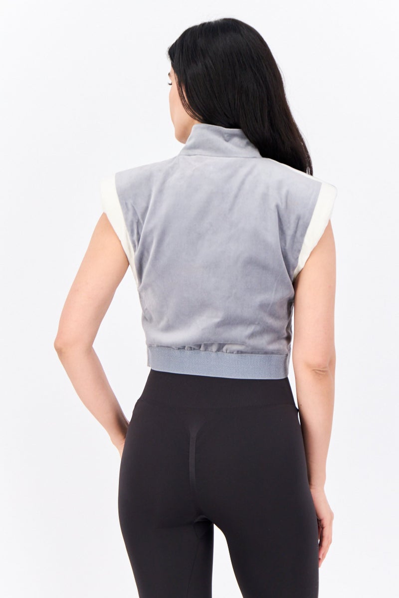 adidas Originals Women Sportswear Fit Sleevesless Outdoor Challeger Top, Grey - Image 3