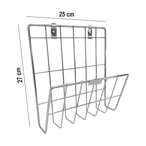 TOPAZ Stainless Steel Magazine Holder / News Paper Holder / Book Holder / File Stand Wall Hanging Magazine Holder - Image 3
