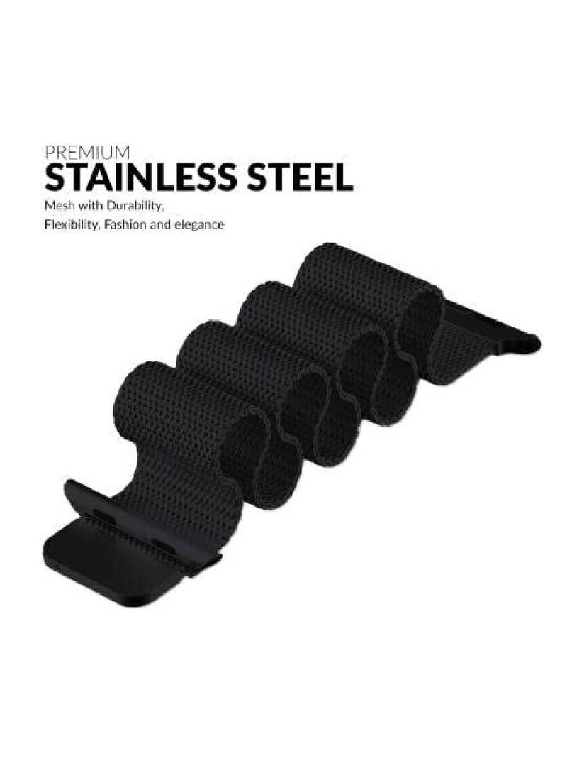 GENNEXT - Stainless Steel Milanese Loop Band For Apple Watch Ultra / Watch Ultra 2 49mm Black - Image 1