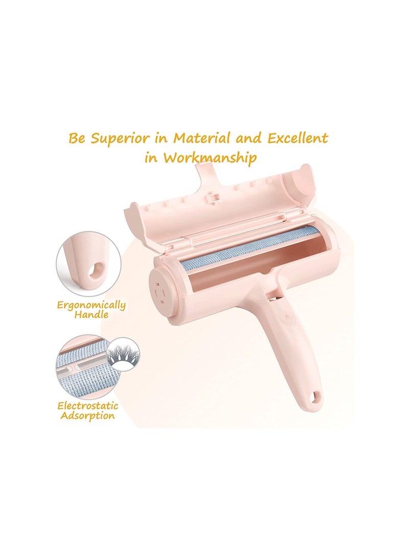 Pet Hair Remover for Furniture/Bed, Reusable Dog Hair Remover Roller for Dog & Cat, Self-Cleaning, No Adhesive or Sticky Tape Needed, Perfect Fur Remover for Couch (Champagne Pink) - Image 4