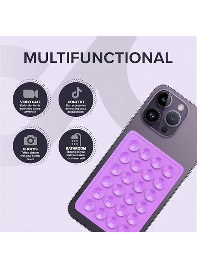 Silicone Suction Phone Case Adhesive Mount, Hands-Free Mobile Accessory Holder back of phone for Selfies and Videos|| Phone cup Gripper Stickers On The Wall(black) - Image 2