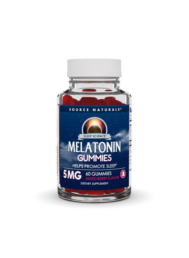 Source Naturals Sleep Science Melatonin Mixed Berry Flavored Gummies, Helps Promote Sleep*, 5 mg - 60 Gummies - Image 1