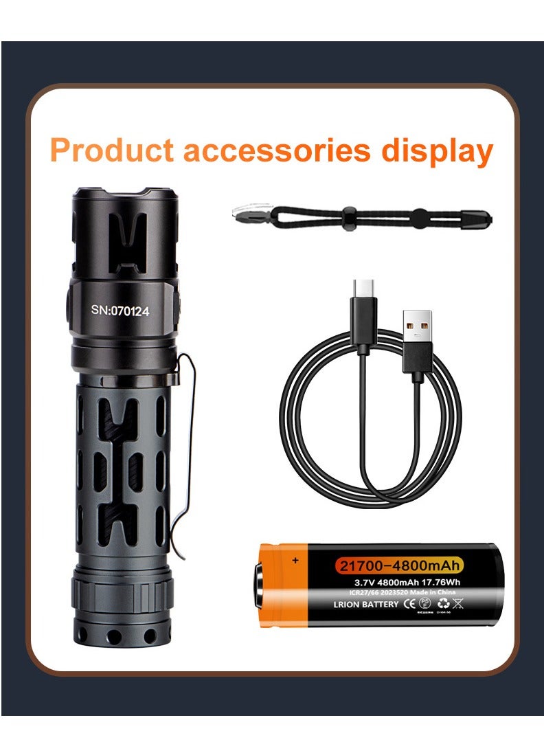 Tactical Torch Rechargeable  - Extremely Bright (High Lumens) - Waterproof IPX4-5 Light Modes + Memory  - Long Running Time - Image 1