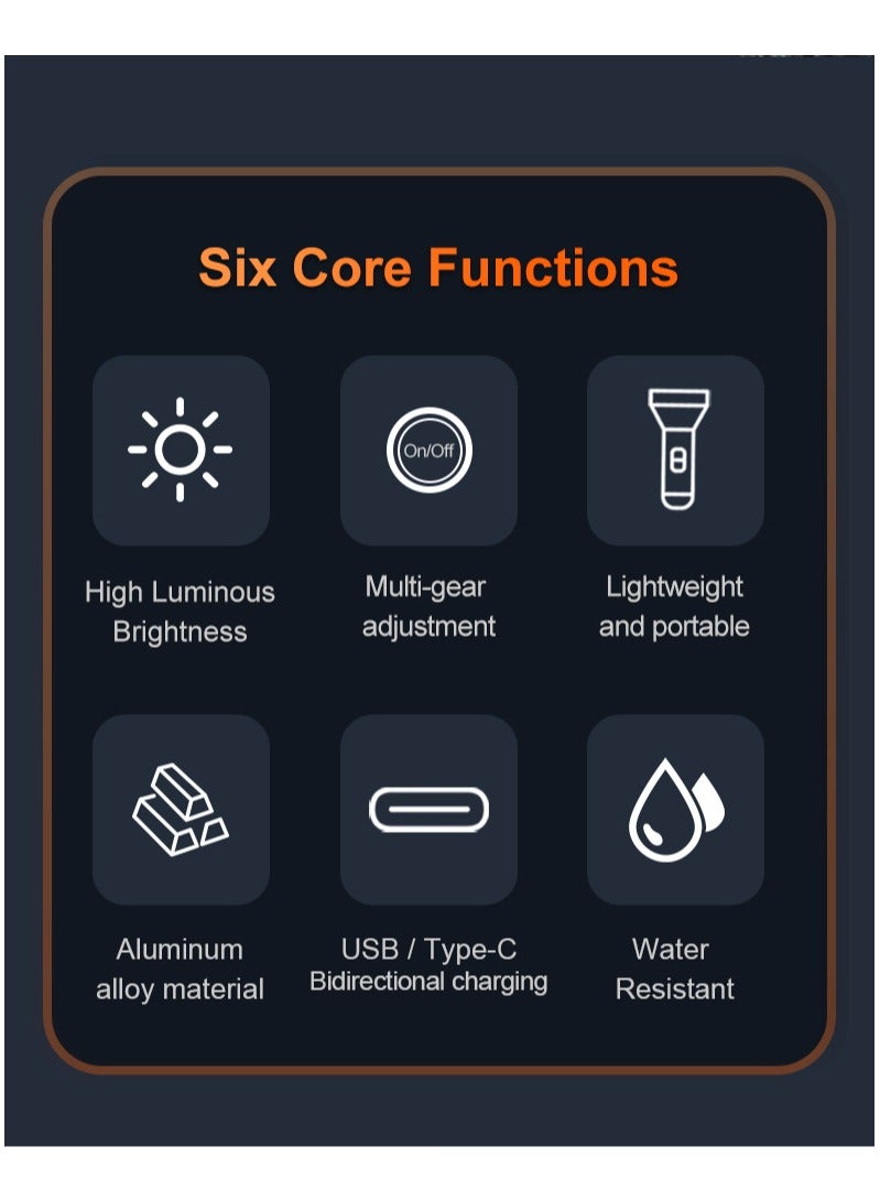 Tactical Torch Rechargeable  - Extremely Bright (High Lumens) - Waterproof IPX4-5 Light Modes + Memory  - Long Running Time - Image 3