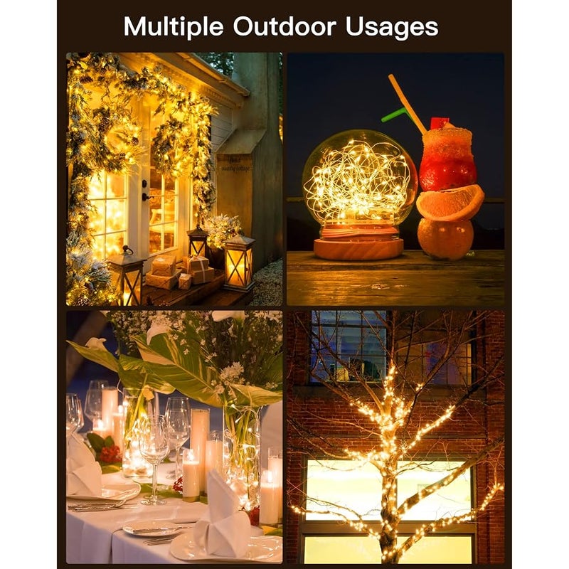 Brightown Solar String Lights Outdoor Waterproof, 4 Packs Total 132 Ft 400 LED Solar Fairy Lights with 8 Modes, Twinkle Solar Powered Outdoor Lights for Patio Yard Trees Wedding Christmas, Warm White - Image 5