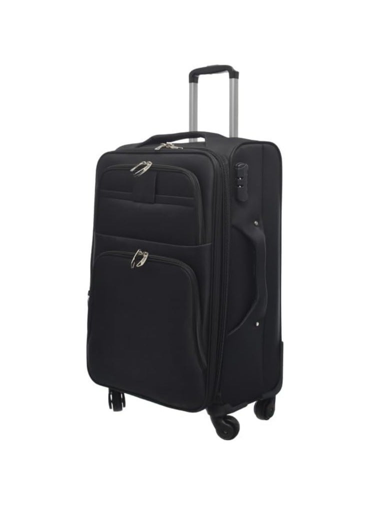 شنطة سفر بعجلات مقاس 20 بوصة – بوليستر أسود – خفيفة الوزن – مناسبة لكابينة الطائرة - Image 2