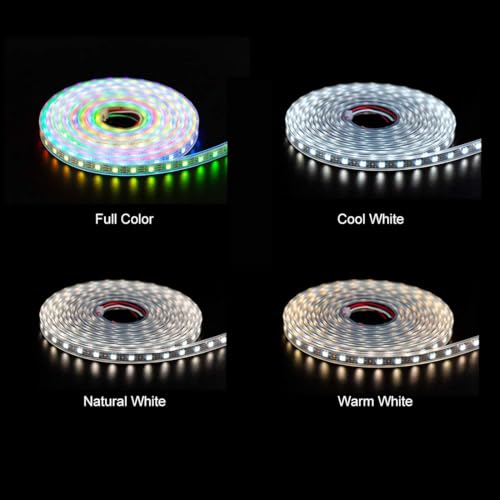 BTF-LIGHTING RGBW RGB+Cool White SK6812 (Similar WS2812B) 4 Colors in 1 LED Strip Individually Addressable 16.4ft 60Pixel/m 300LED Light Dream Color IP30 DC5V White PCB (No Adapter or Controller) - Image 2