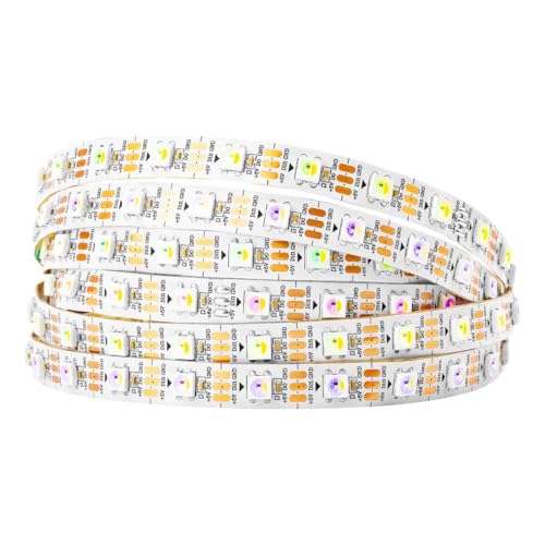 BTF-LIGHTING RGBW RGB+Cool White SK6812 (Similar WS2812B) 4 Colors in 1 LED Strip Individually Addressable 16.4ft 60Pixel/m 300LED Light Dream Color IP30 DC5V White PCB (No Adapter or Controller) - Image 1