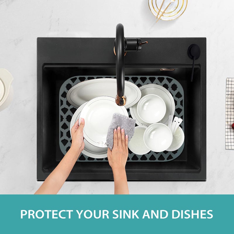 SAMSIER Silicone Sink Protectors for Kitchen Sink, Multiple Sizes Mats Grids for Bottom of Farmhouse Stainless Steel Porcelain Sinks (16.7â€x12.5â€) - Image 5