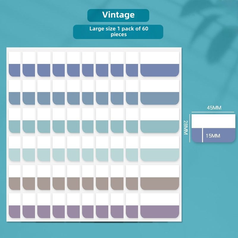 Generic Multi-Color Index Tabs Reusable Adhesive Labels Retro Department 