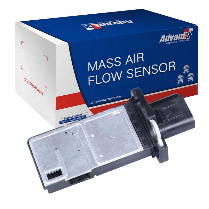 حساس تدفق الهواء AdvanEX Mass Air Flow Sensor 3L3Z12B579BA متوافق مع فورد لينكولن ميركوري E150 إيسكيب إكسبلورر MKT MKS MKX B2300 B3000 غراند ماركيز ميلان سابل يستبدل MAF0012