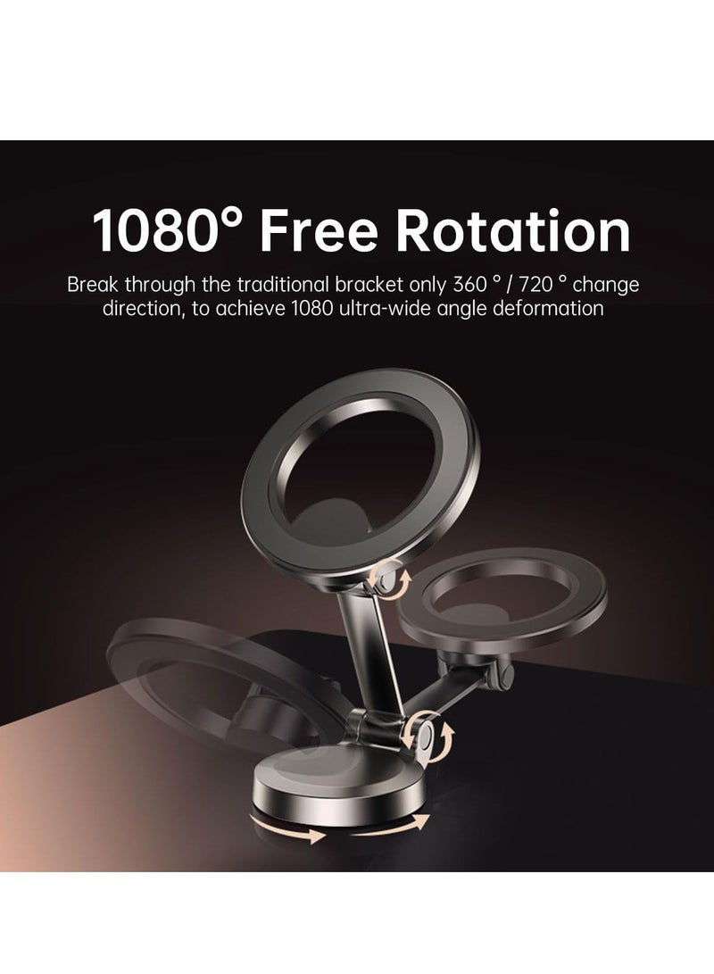 ECVV ECVV Magnetic Phone Holder for Car Fits MagSafe Car Mount, 360Â° Rotation Car Mount Hands Free Dashboard Mobile Holder, Fit for iPhone 12-15 & All Phones - Image 5
