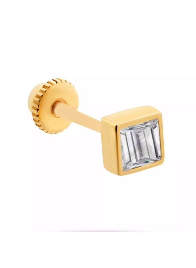 روبي آرت الذهب حلق من الذهب الخالص عيار 18 قيراطًا للنساء - مضاد للحساسية ولمعان فاخر - 0.65 جرام - Image 1