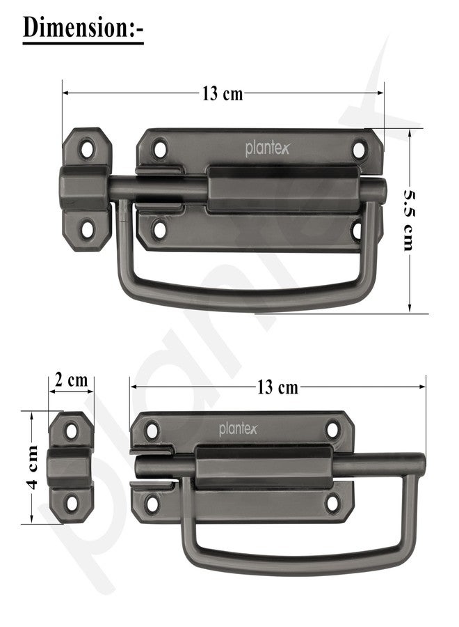 Plantex Door Stopper/5 Inch Baby Latch Kadi/Door Latch for Bathroom/Door Lock for Home/Office Doors - Pack of 1 (Satin Black) - Image 4