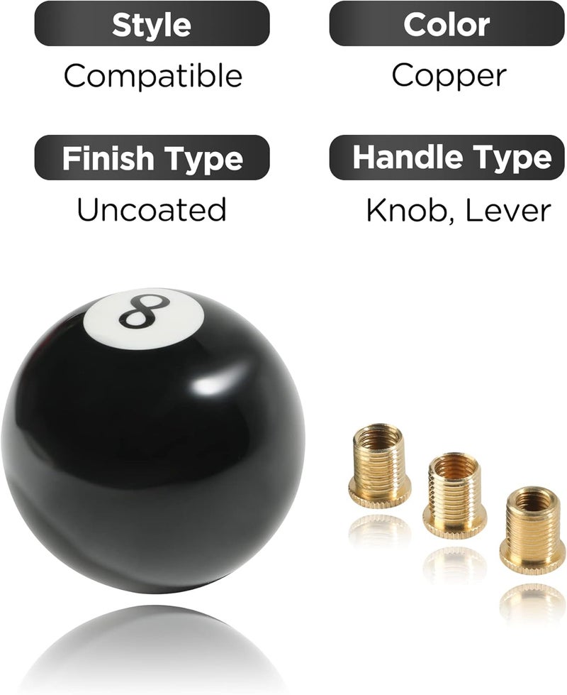 Reswish Shift Knob Manual Gear,Round Shift Knob Acrylic Gear,4 5 6 Speed Universal Shifter Knobs with 3 Adapters,Fit for Manual Car M 8 * 1.25, M 10 * 1.25, M 10 * 1.5, M 12 * 1.25 (Black8) - Image 4