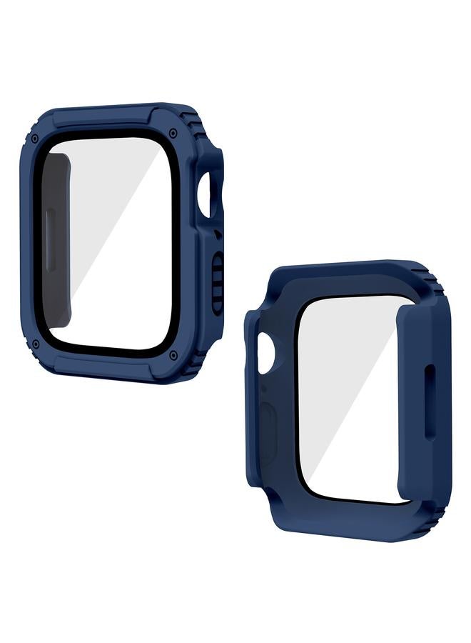 erorex 2 In 1 Screen Tempered Glass Film Protective Case For Apple Watch Series 6 / 5 / 4 / Se 40Mm(Midnight Blue) - Image 2