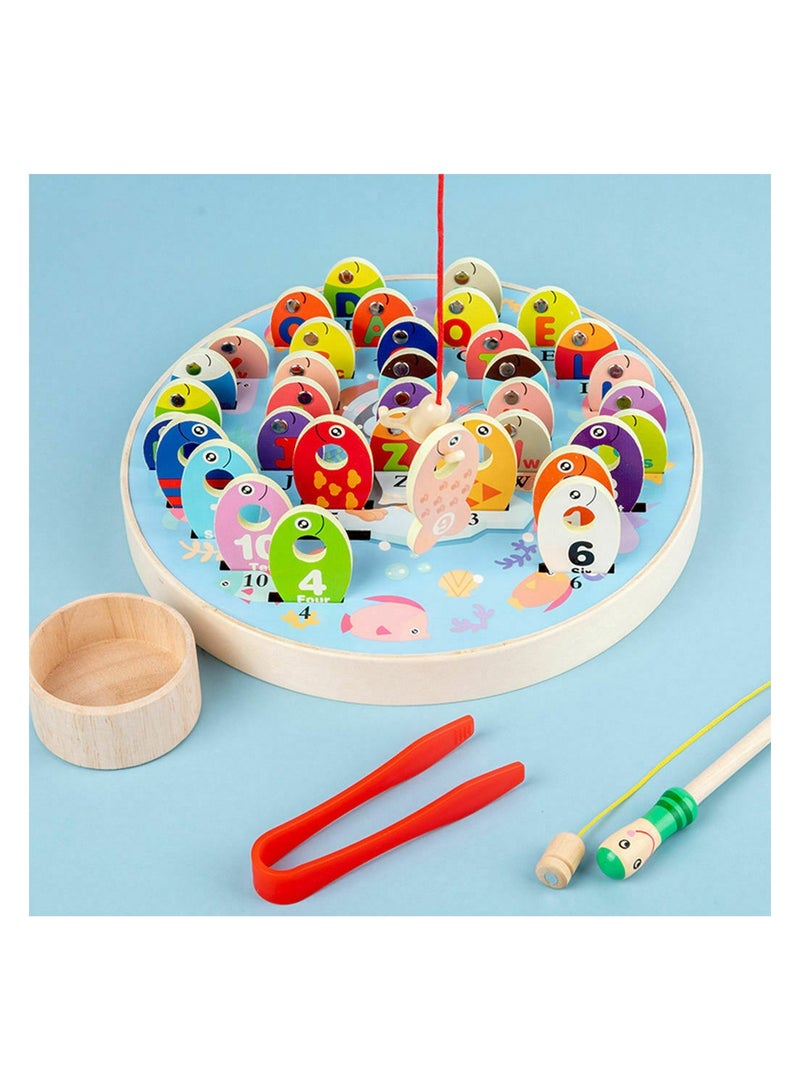 Highland Wooden Alphabet Number Magnetic Fishing Game Toy for 3+ Year Kids - Image 5