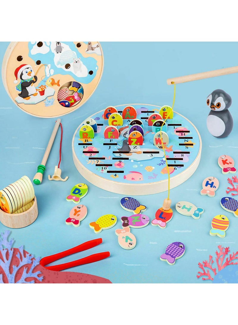 Highland Wooden Alphabet Number Magnetic Fishing Game Toy for 3+ Year Kids - Image 4