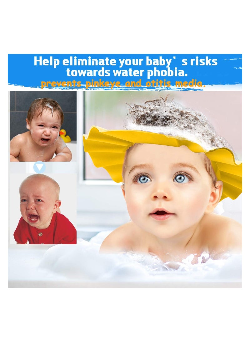 Generic - Baby Shampoo Eye Protection Cap, Adjustable Shampoo Shower Cap, Safe Baby Shower Cap (Yellow) - Image 1
