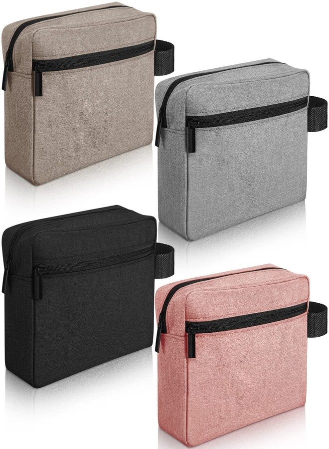 Reginary 4 Pcs Toiletry Bag Water Resistant Shaving Toiletry Travel Cosmetic Bag for Men Portable Storage for Women Makeup Pouch Organizer with Large Capacity for Toiletries(Retro Color,Plain) - Image 1