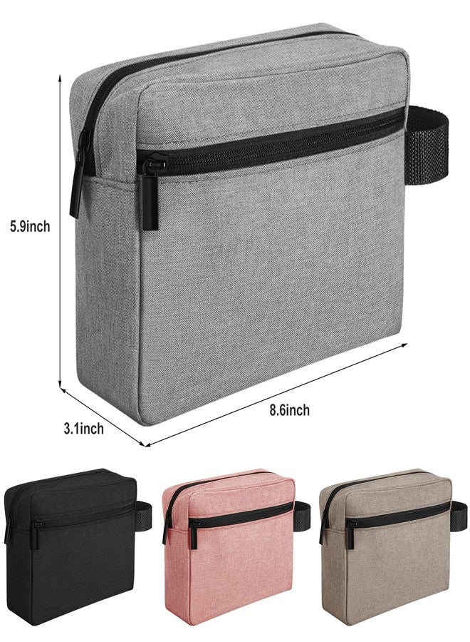Reginary 4 Pcs Toiletry Bag Water Resistant Shaving Toiletry Travel Cosmetic Bag for Men Portable Storage for Women Makeup Pouch Organizer with Large Capacity for Toiletries(Retro Color,Plain) - Image 2