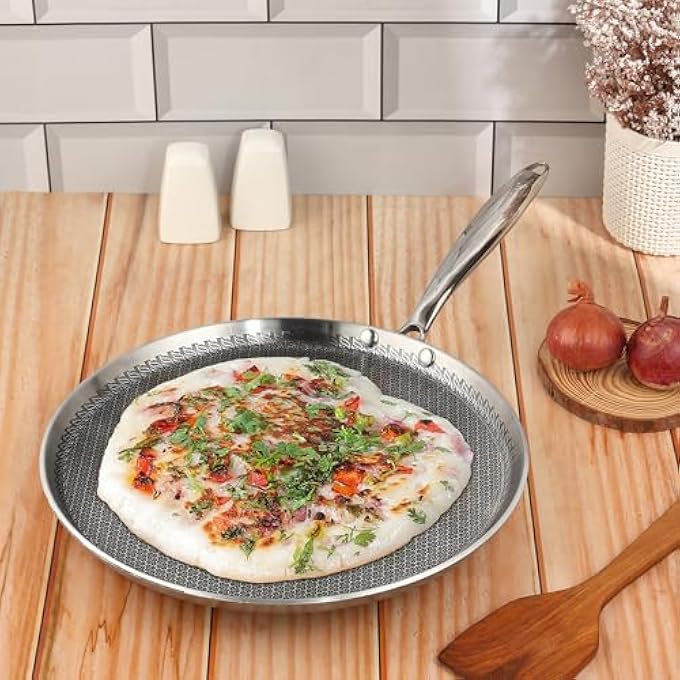 Platinum Triply Stainless Steel Sas Pro Dosa Tawa  31 Cm Induction Friendly - Image 3