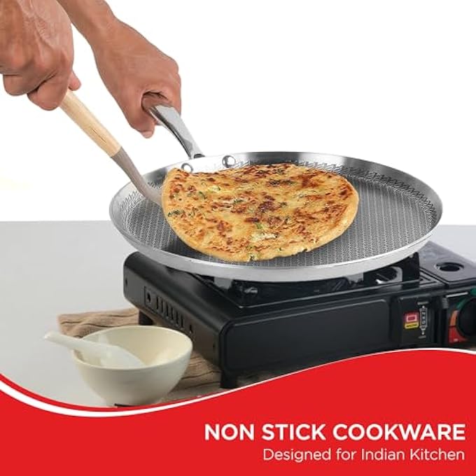 Platinum Triply Stainless Steel Sas Pro Dosa Tawa  31 Cm Induction Friendly - Image 5