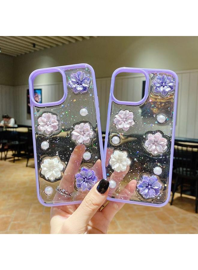 Zaboon Case For iPhone 11 Pro Max 3D Bow Flowers Glitter Epoxy TPU Phone Case - Image 3