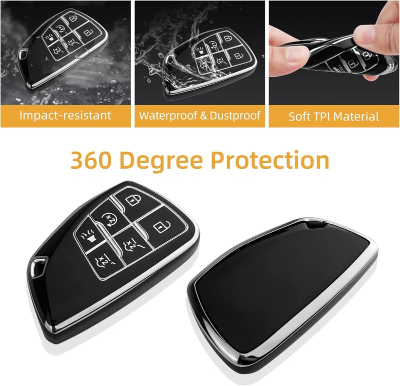JOYEAR Key Fob Cover for Ford - Silver-Black - Image 3
