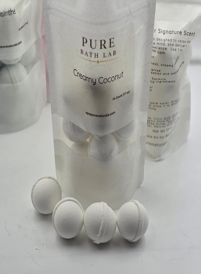 Spa Pure Creamy Coconut Bath Bombs: Made in USA with Shea, Mango and Cocoa Butter, Ultra Moisturizing...Great for Dry Skin, All Skin Types (14 Count) Pack of 1 - Image 5