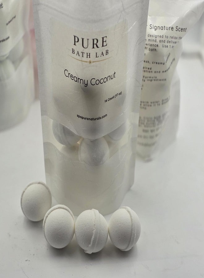 Spa Pure Creamy Coconut Bath Bombs: Made in USA with Shea, Mango and Cocoa Butter, Ultra Moisturizing...Great for Dry Skin, All Skin Types (14 Count) Pack of 1 - Image 3