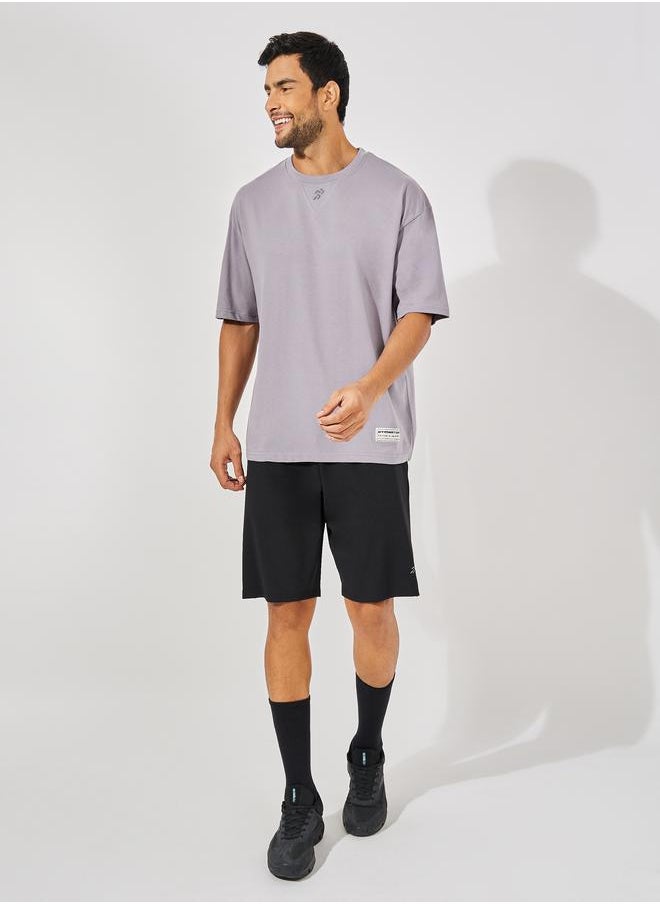 Styli - Cotton Rich V Neck Oversized Athleisure T-Shirt - Image 1