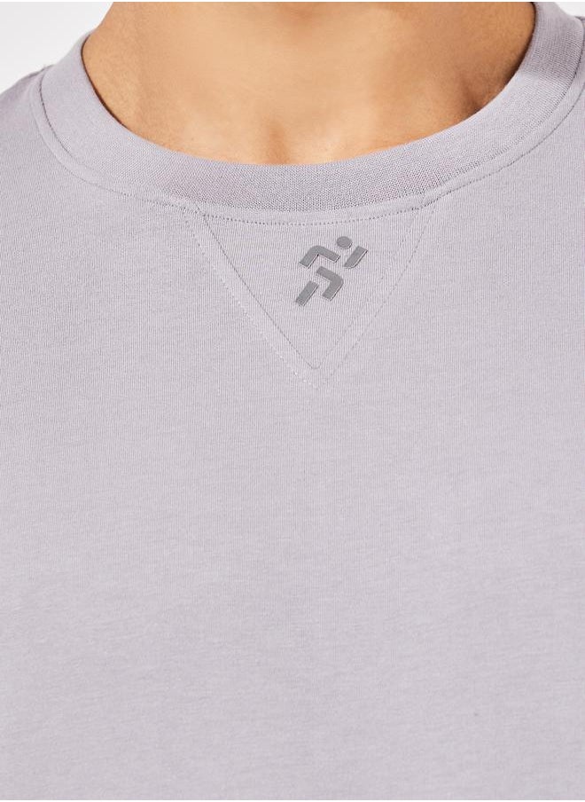 Styli - Cotton Rich V Neck Oversized Athleisure T-Shirt - Image 1