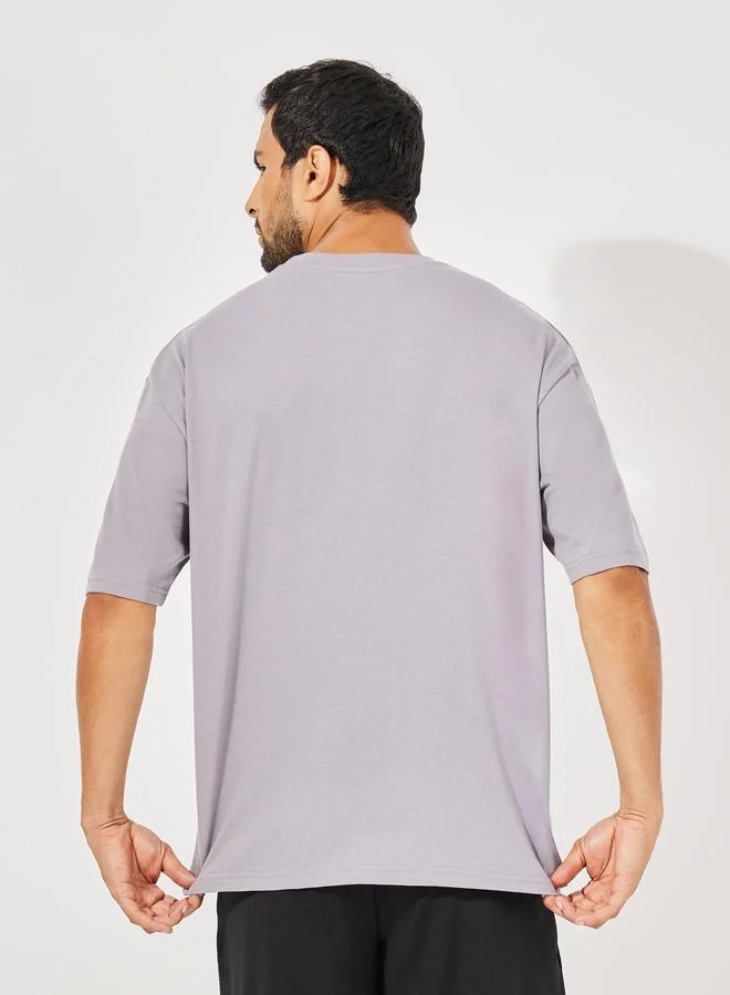 Styli Active Cotton Rich Oversized Athleisure T-Shirt
