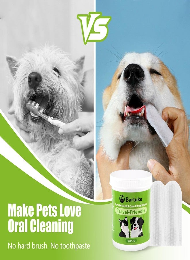Bartuke Pet Dental Care Finger Wipes, 60 Counts Teeth Cleaning Finger Wipes for Dogs & Cats, Reduces Plaque & Tartar Disposable Gentle Cleaning & Gum Care Pet Wipes - Image 5