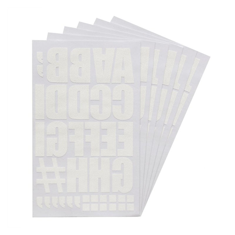 Magfok Iron on Flock Letters Transfer 2 Inch White 6 Sheets White