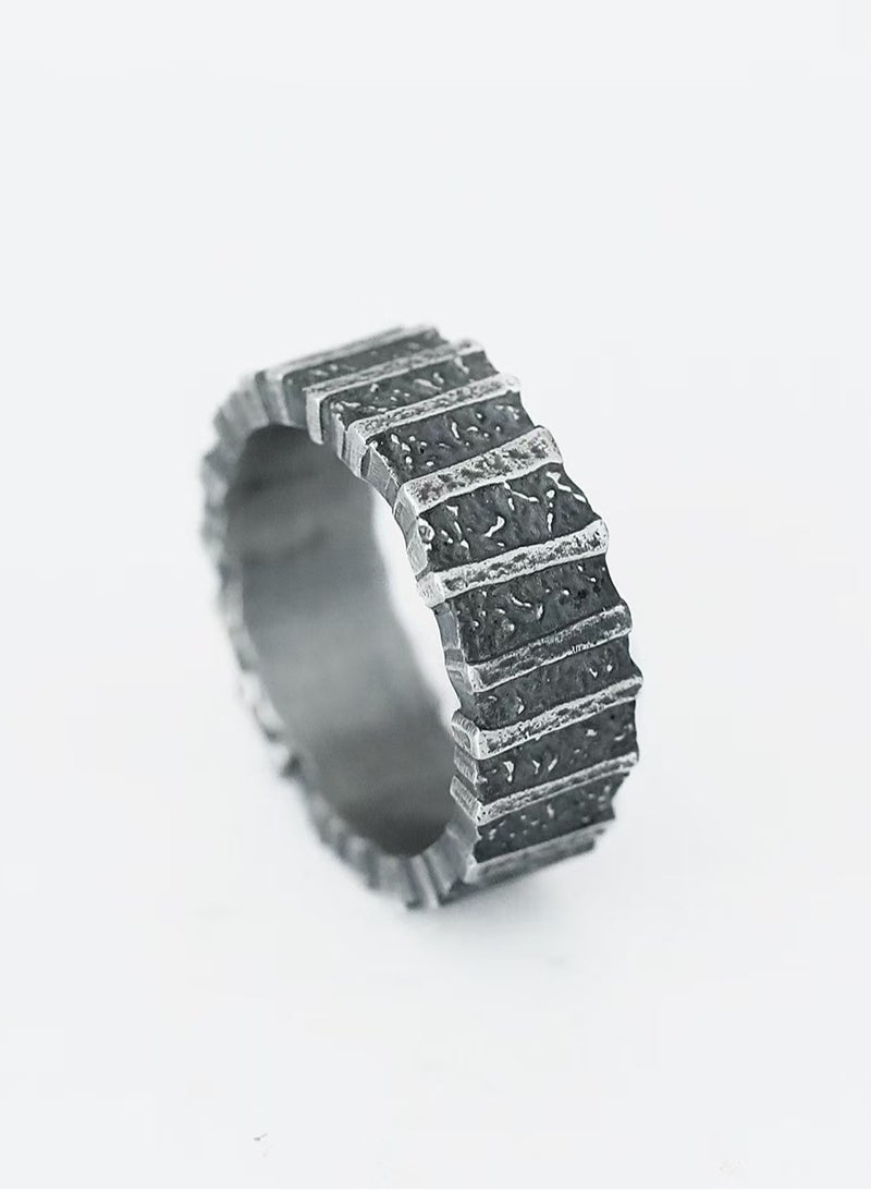 Akali Textured Sterling Silver Ring – Minimalist Design for Everyday Elegance - Image 1
