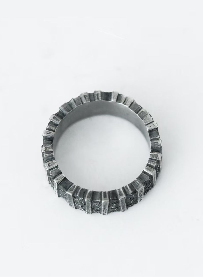 Akali Textured Sterling Silver Ring – Minimalist Design for Everyday Elegance - Image 2
