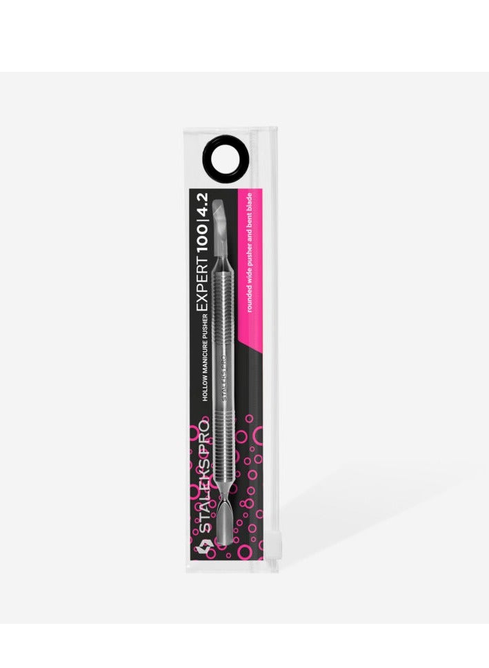 STALEKS PRO Hollow manicure pusher EXPERT 100 TYPE 4.2 (rounded narrow pusher and bent blade) - Image 3