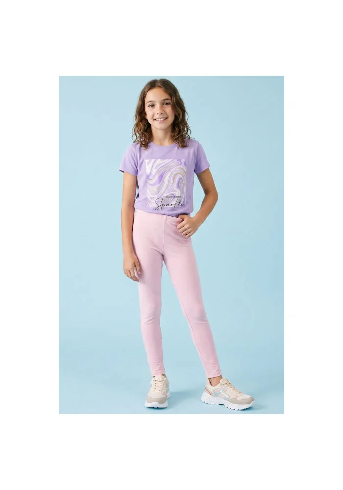 R&b Solid Leggings with Elastic Waist