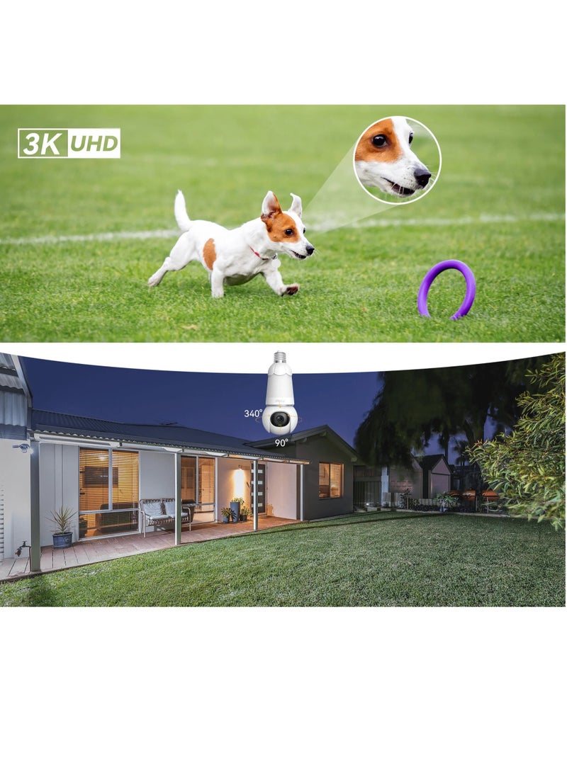 IMOU - IMOU 2 in 1 Bulb and Camera 3MP 2K UHD Image Wireless Outdoor CCTV Camera With Built-in Microphone and Speaker, Support Two-Way Audio (IPC-S6DN) - Image 1