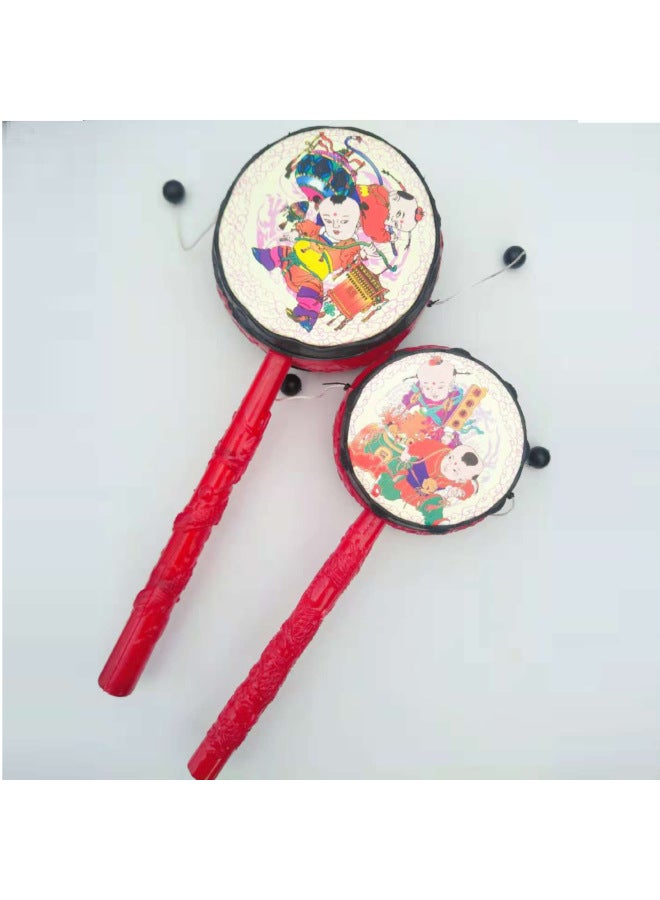 Auspicious Rattle Children's Musical Instrument Tambourine Baby Rattle Traditional Toy Educational Toy - Image 3