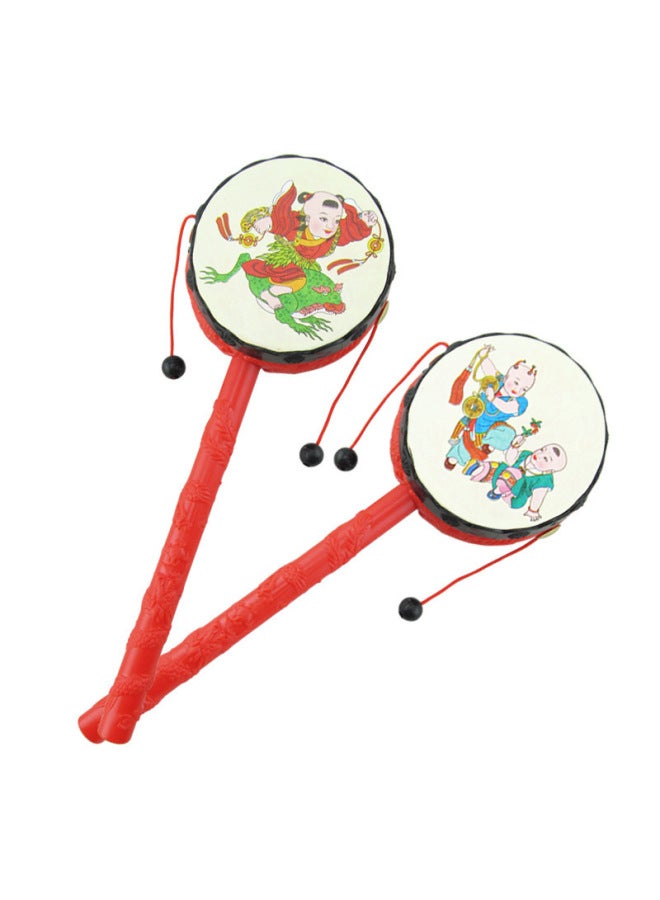 Auspicious Rattle Children's Musical Instrument Tambourine Baby Rattle Traditional Toy Educational Toy - Image 2