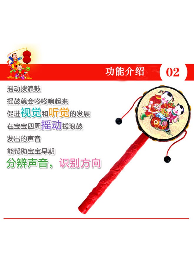 Auspicious Rattle Children's Musical Instrument Tambourine Baby Rattle Traditional Toy Educational Toy - Image 5