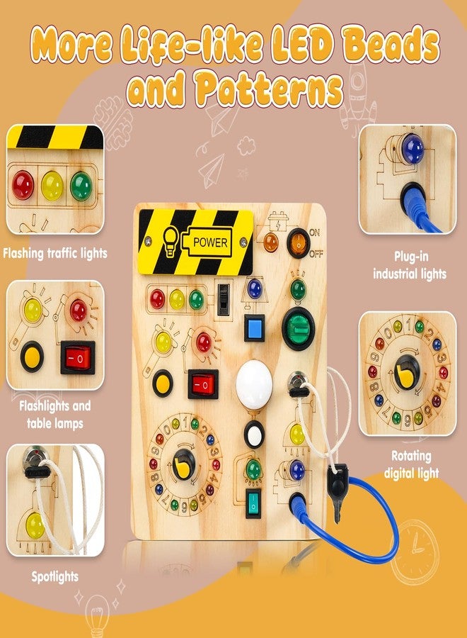 Azoravio Montessori Busy Board with Traffic Lights - Sensory Toys for 1 2 3 4 Year Olds, Wooden Travel Toy for Toddlers, Educational Learning Activity Gift for Boys & Girls - Image 3