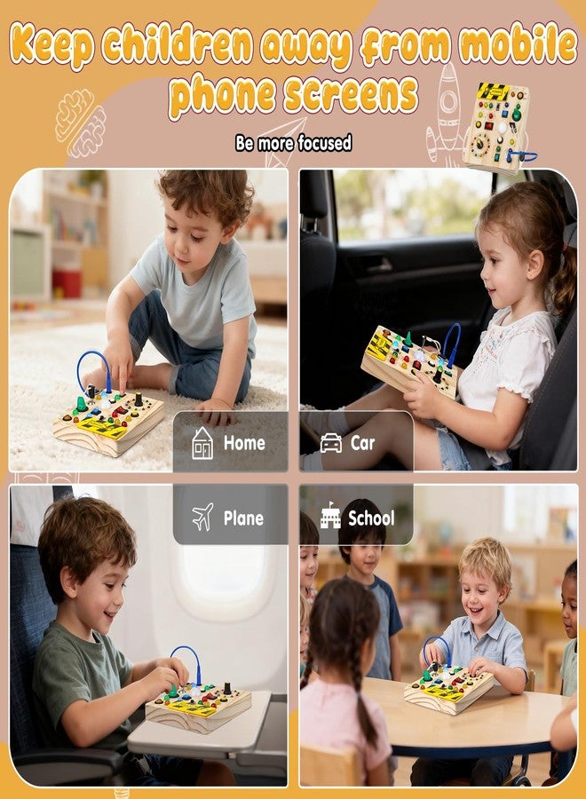 Azoravio Montessori Busy Board with Traffic Lights - Sensory Toys for 1 2 3 4 Year Olds, Wooden Travel Toy for Toddlers, Educational Learning Activity Gift for Boys & Girls - Image 4