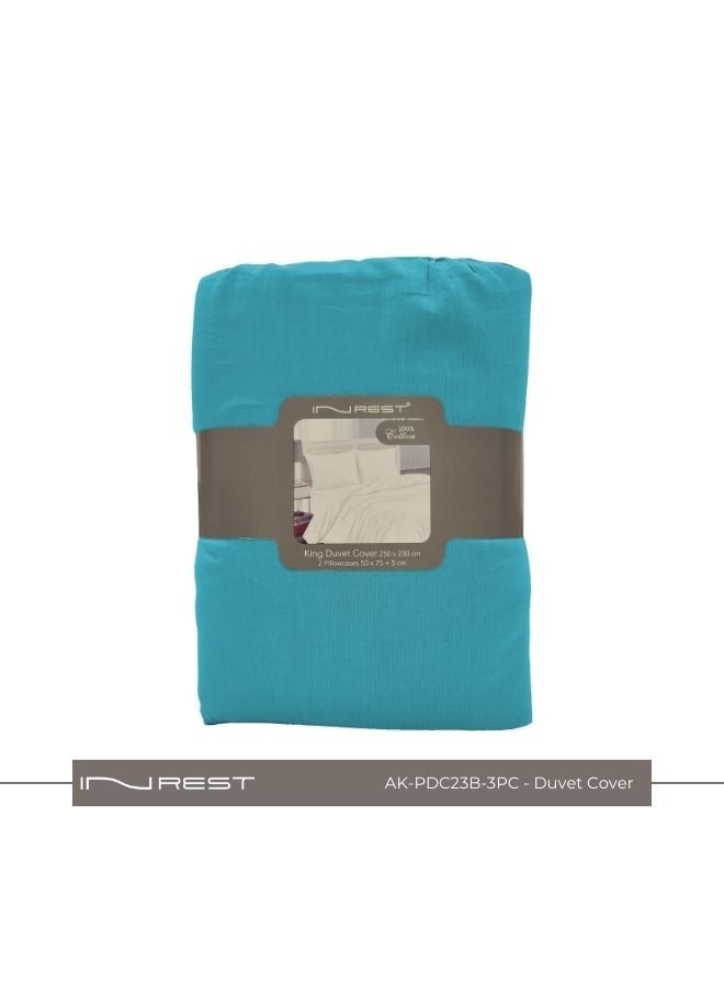 Inrest Home Plain King Duvet Set (without filling) 100% Cotton 3 Pieces - Image 1
