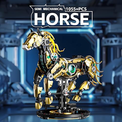 CSNRHG Mechanical Horse Building Block Set Build Pose with Movable Legs Engaging DIY Model with Motor Kit for Kids and Teens - Image 5